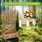 Natural Fir Wood Planter with Climbing Trellis and Wheels 25 Inch Mobile Garden Bed